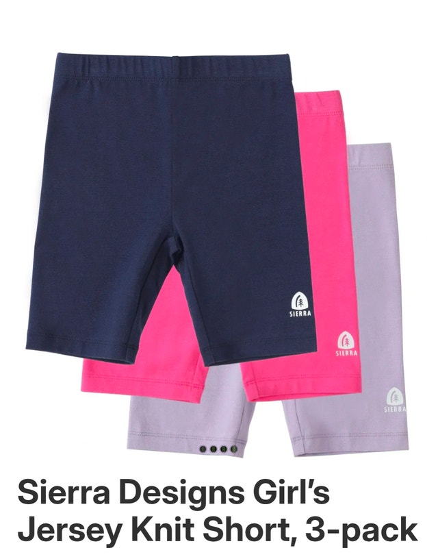 Sierra Designs Girl's Jersey Knit Short, 3-pack, Size 6