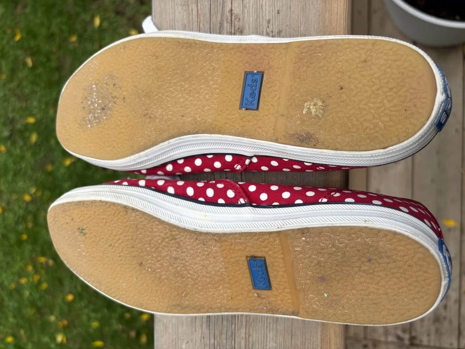 Keds Champion Canvas Red & White Polka Dot Sneakers - Women's 8. - photo 4