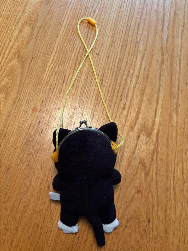 Kawaii Black Cat Plush Crossbody Coin Purse Bag - photo 2