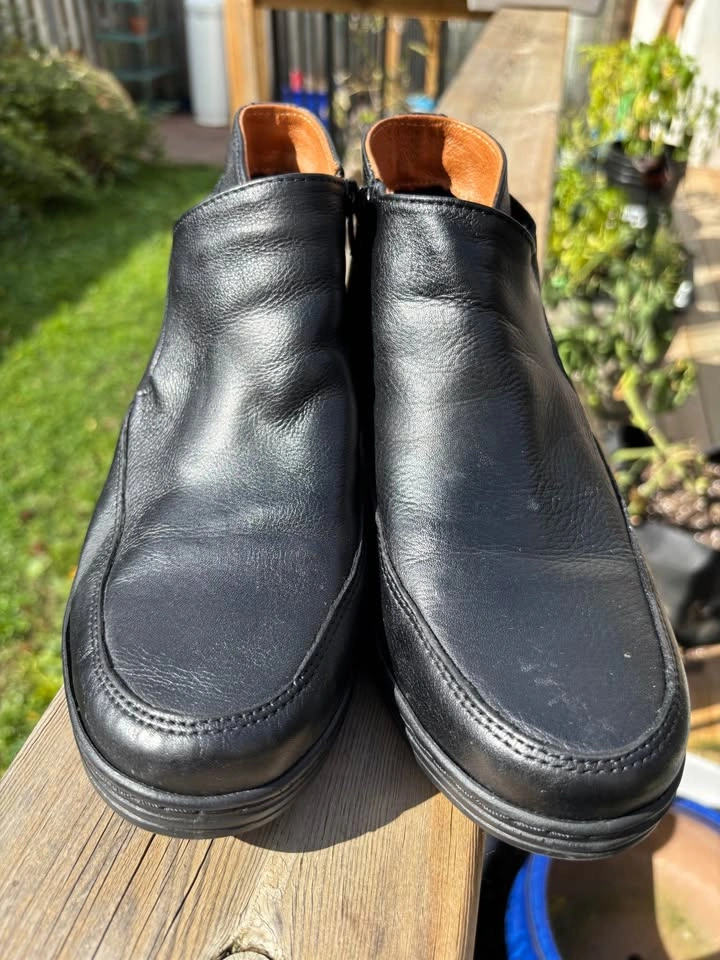 Black Leather Comfort Ankle Boots - Size EU 40 (9-9.5) - photo 2