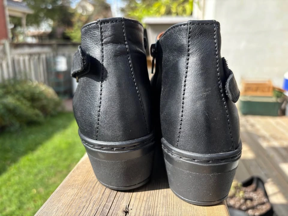 Black Leather Comfort Ankle Boots - Size EU 40 (9-9.5) - photo 5