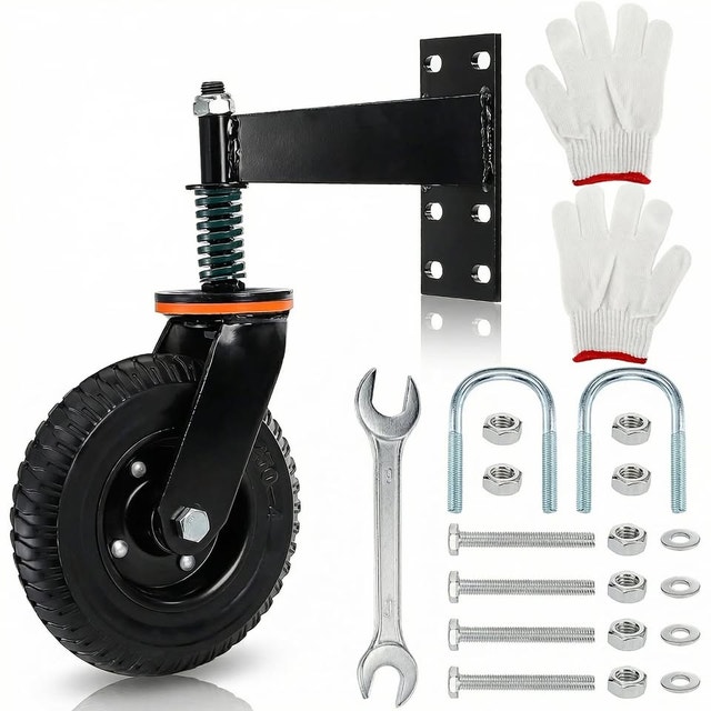 8" Heavy Duty Gate Wheel, 600 Lbs, Suspension, Spring Loaded