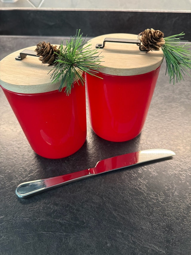Red Glass Containers