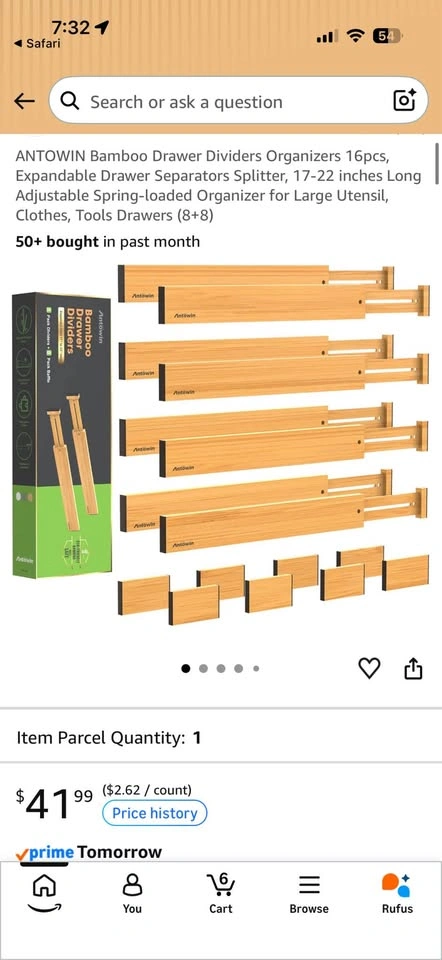 BNIP drawer divider organizer pieces- bamboo 16 pieces - photo 2