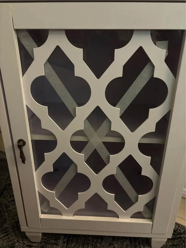 Wooden Accent Table with Storage Drawer and Glass Door image indicator(5)