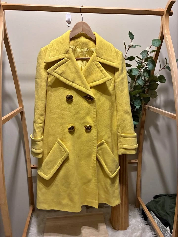 Vintage Wilson Wool Yellow Pea Coat size Lg