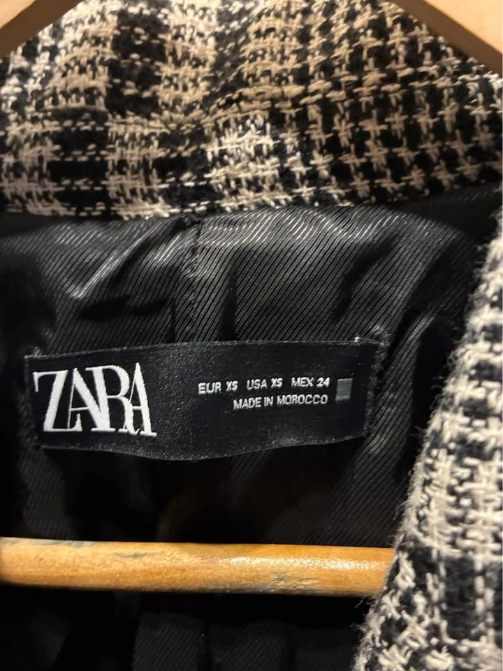Zara Plaid Black and White Blazer size XS - photo 2