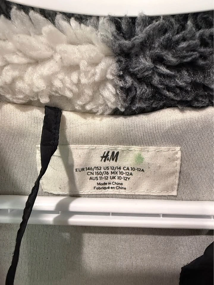 H&M Kids Checkered Fleece Jacket Size 12/14 - photo 2