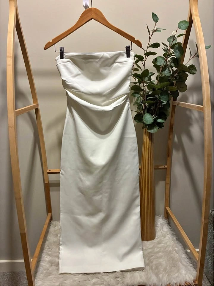 NWOT Zara White Strapless Dress size SM