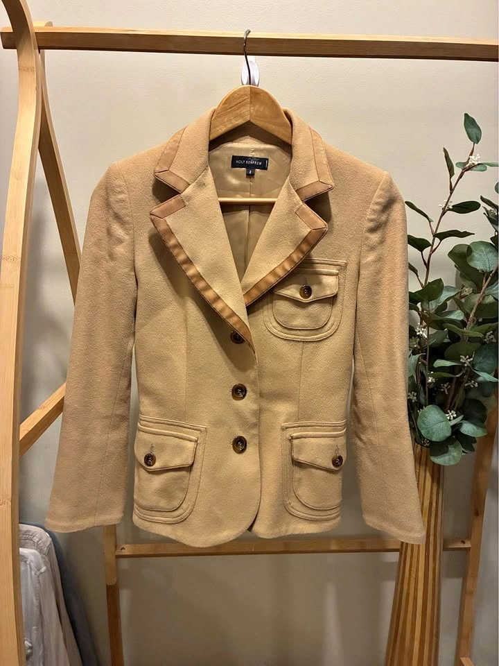 Vintage Holt Renfrew Tan Blazer size 2