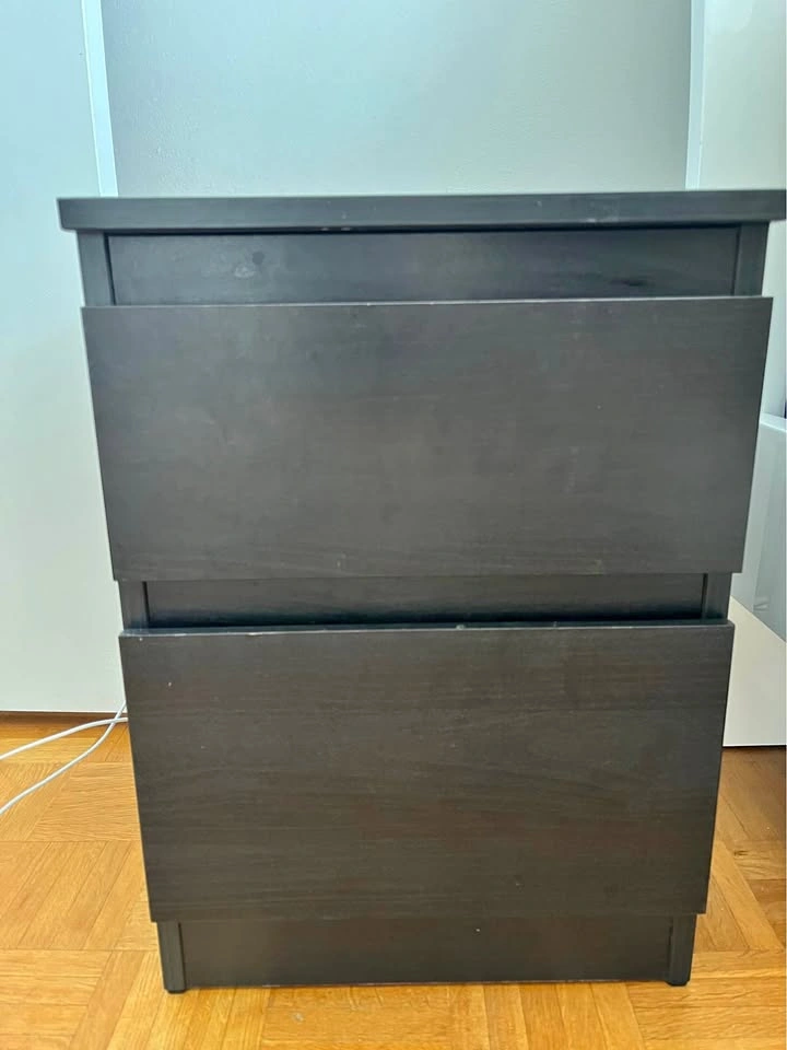 Ikea MALM Chest of 2 drawers, black