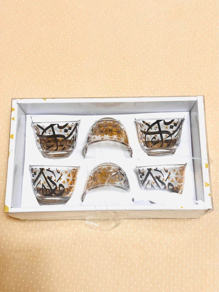 New in Box Arabic Vibes Cawa Cups, Set of 6 - photo 2