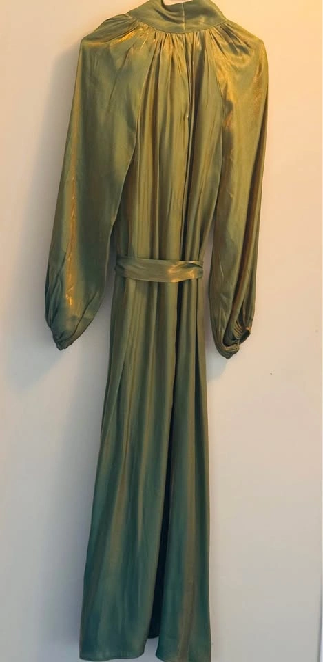 New Ticosa Olive Green Satin Maxi Dress - photo 4