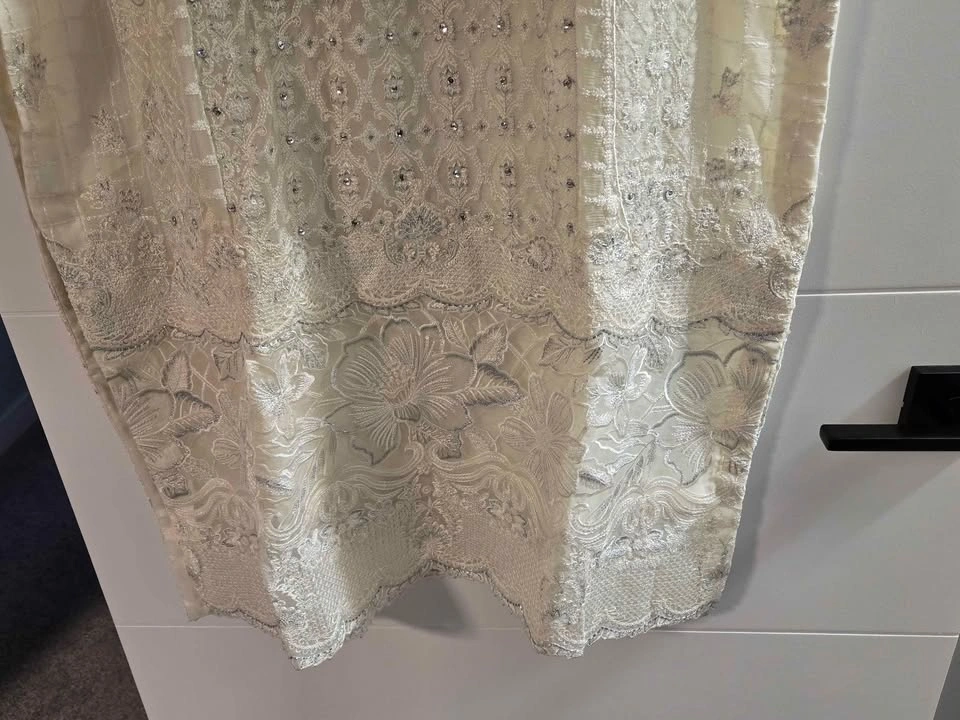 Pakistani Baroque Brand 3 Pieces Net Embroided/Embellished Dress - photo 5