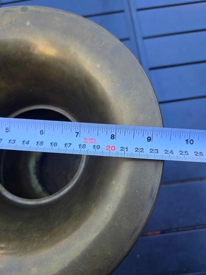Large 10.5" Vintage Brass Planter / Floor Urn (Embossed) - photo 5