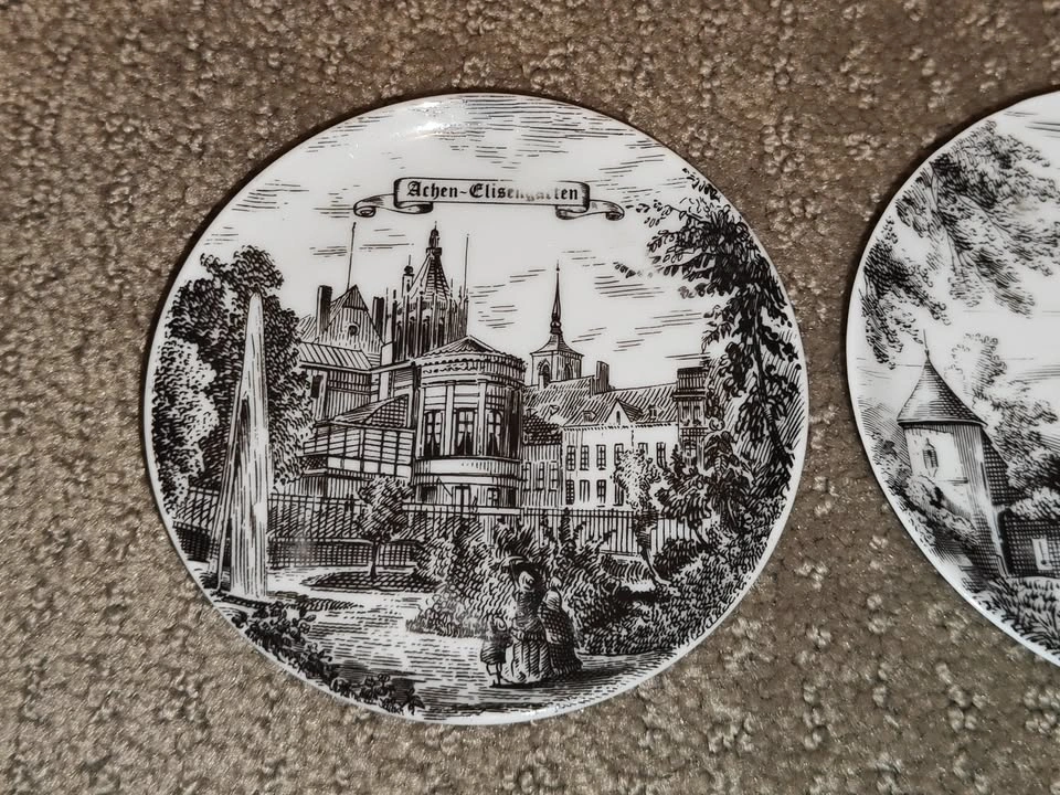 Vintage German Porcelain Souvenir Coasters / Mini Plates - 6 Cou - photo 2