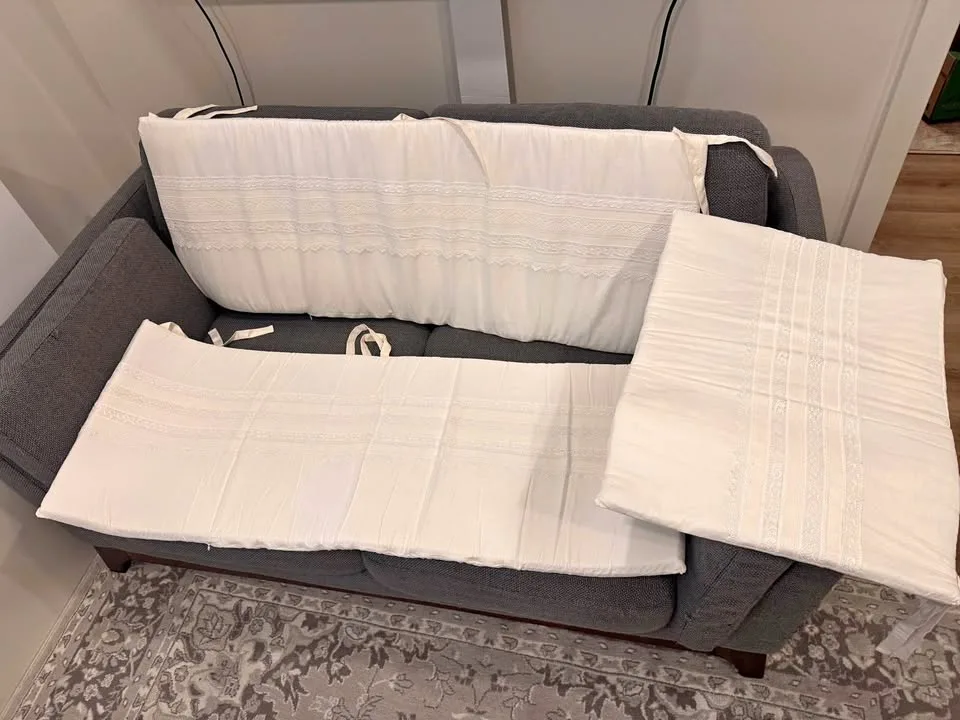 White Crib Bumper Cushions - Made in Turkey thumbnail