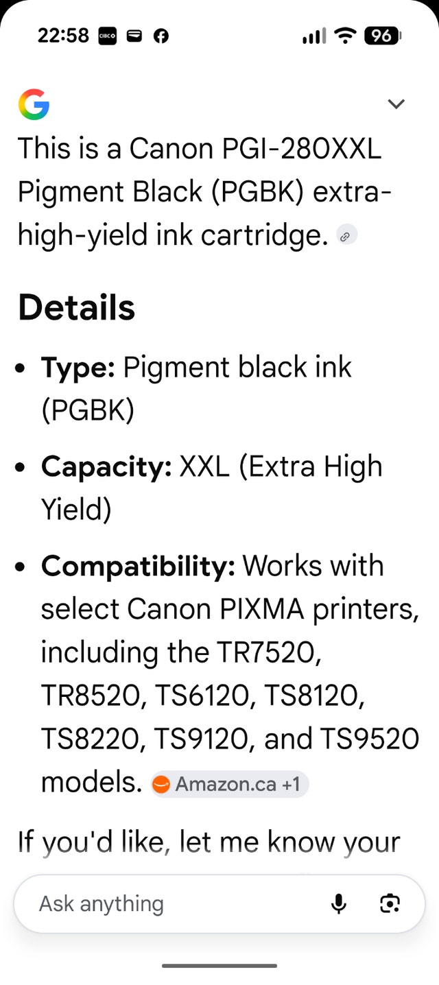 Canon PGI-280XXL Pigment Black Ink Cartridge - photo 2