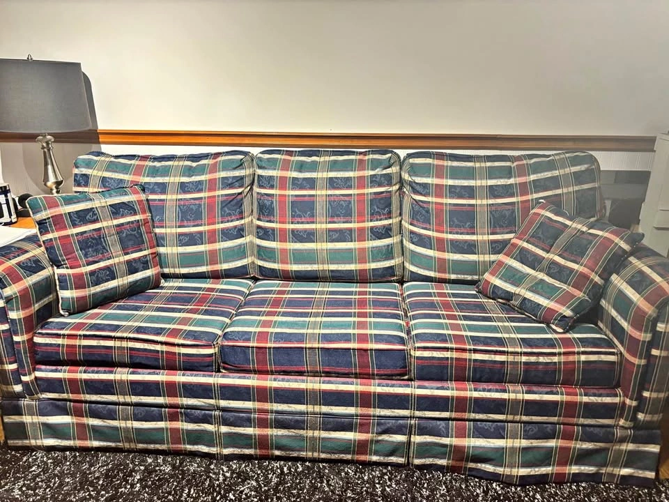 Plaid Pull-Out Couch