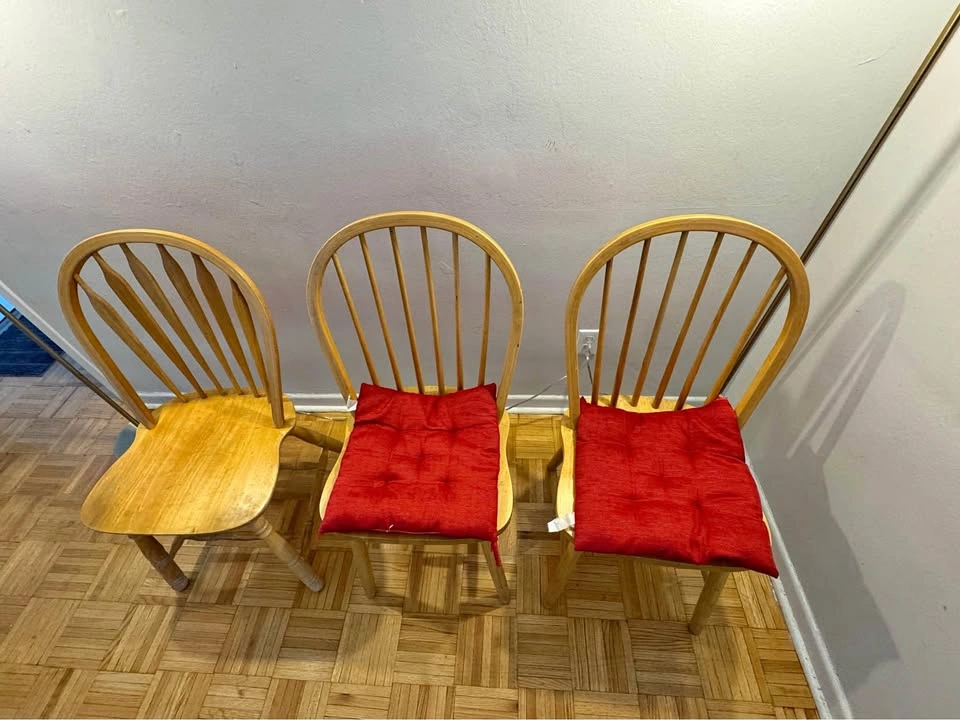 Set of 3 Wooden Windsor Dining Chairs