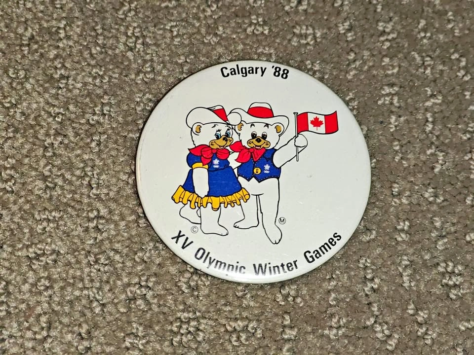 Calgary XV Olympic Winter Games Hidy Howdy - Button Pinback Pin