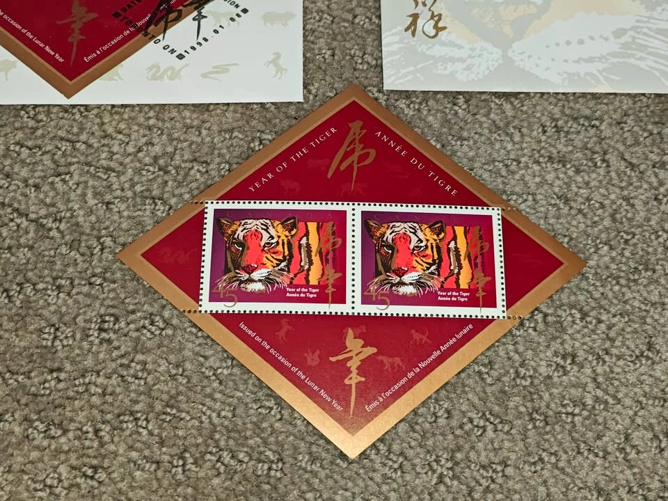 1998 Lunar Year of the Tiger Stamp & First Day Cover - photo 4