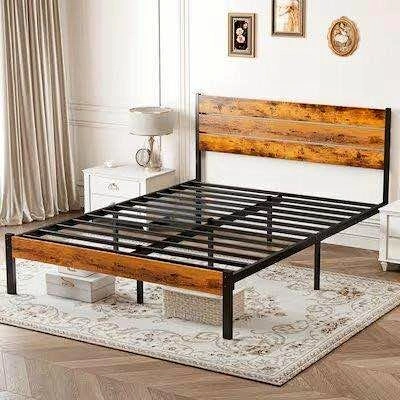 Full Size Rustic Wood Bed