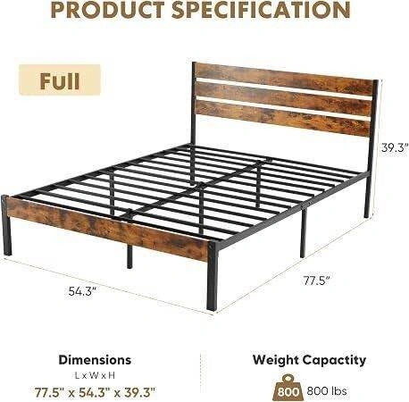 Full Size Rustic Wood Bed - photo 2