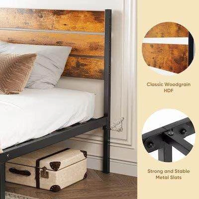 Full Size Rustic Wood Bed - photo 3