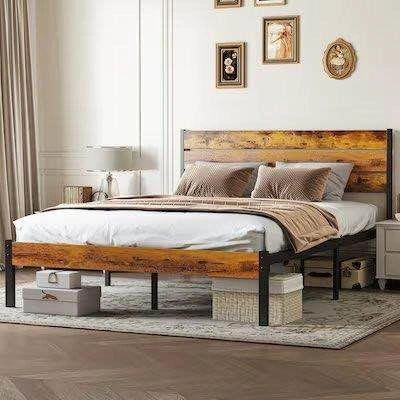 Full Size Rustic Wood Bed - photo 4