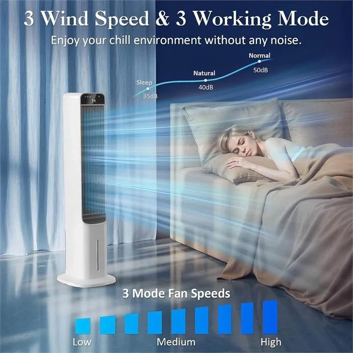 Oscillating Tower Fan with Remote Control and Cooling System - photo 2