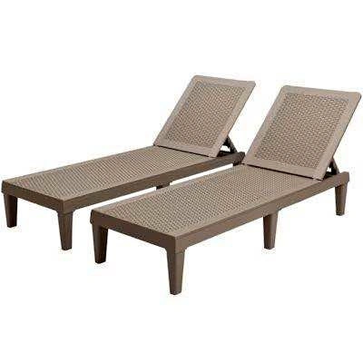 Set of 2 Patio Chaise Lounge Chairs