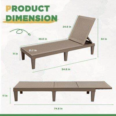 Set of 2 Patio Chaise Lounge Chairs - photo 2