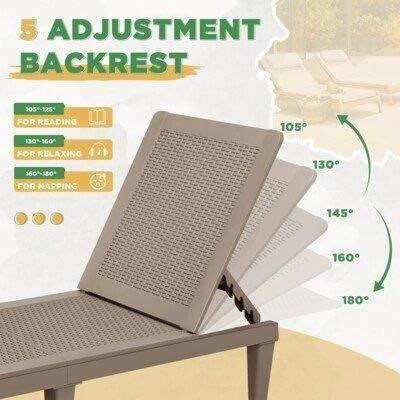 Set of 2 Patio Chaise Lounge Chairs - photo 3