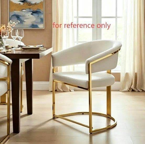 Modern White and Gold Accent Chair