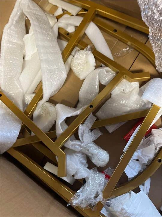Modern White and Gold Accent Chair - photo 3