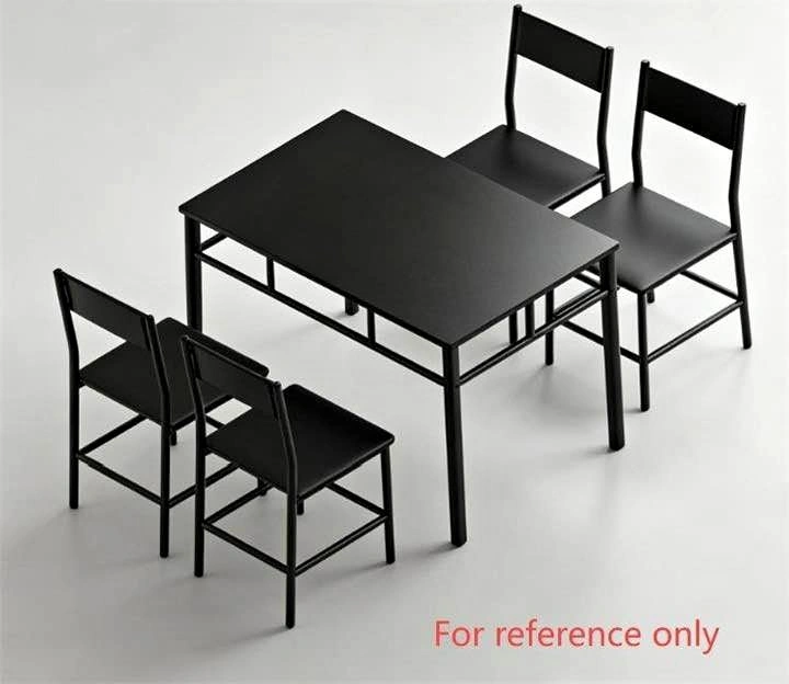 5-Piece Black Metal Dining Table and Chair Set