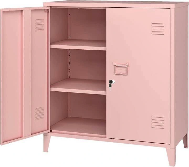 Pink Metal Storage Locker Cabinet