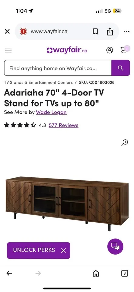 Adariaha 70" 4-Door TV Stand for TVs up to 80" image indicator(3)