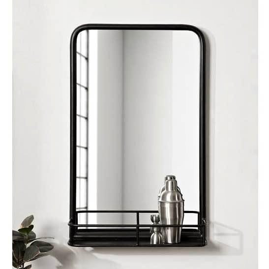 Black Rustic Koda Metal Rectangle Wall Mirror