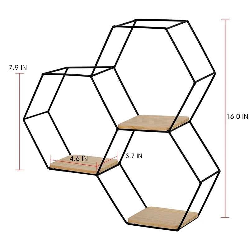 Hexagonal Floating Shelves Honeycomb Wall Décor