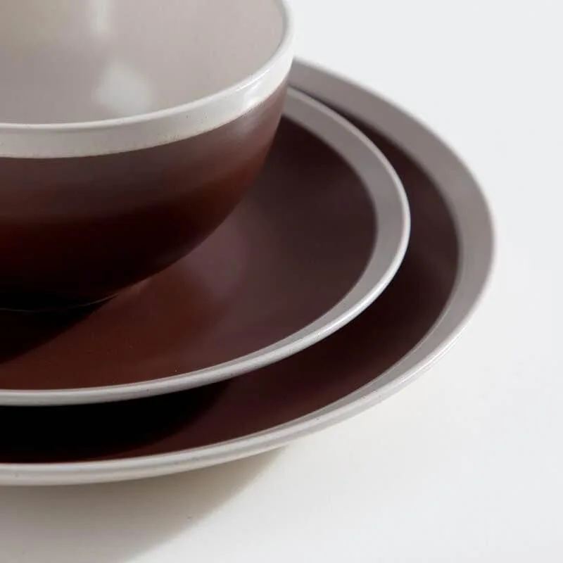 Vancasso 16 Piece Rustic Stoneware Dinner Set - Dark Brown image indicator(2)