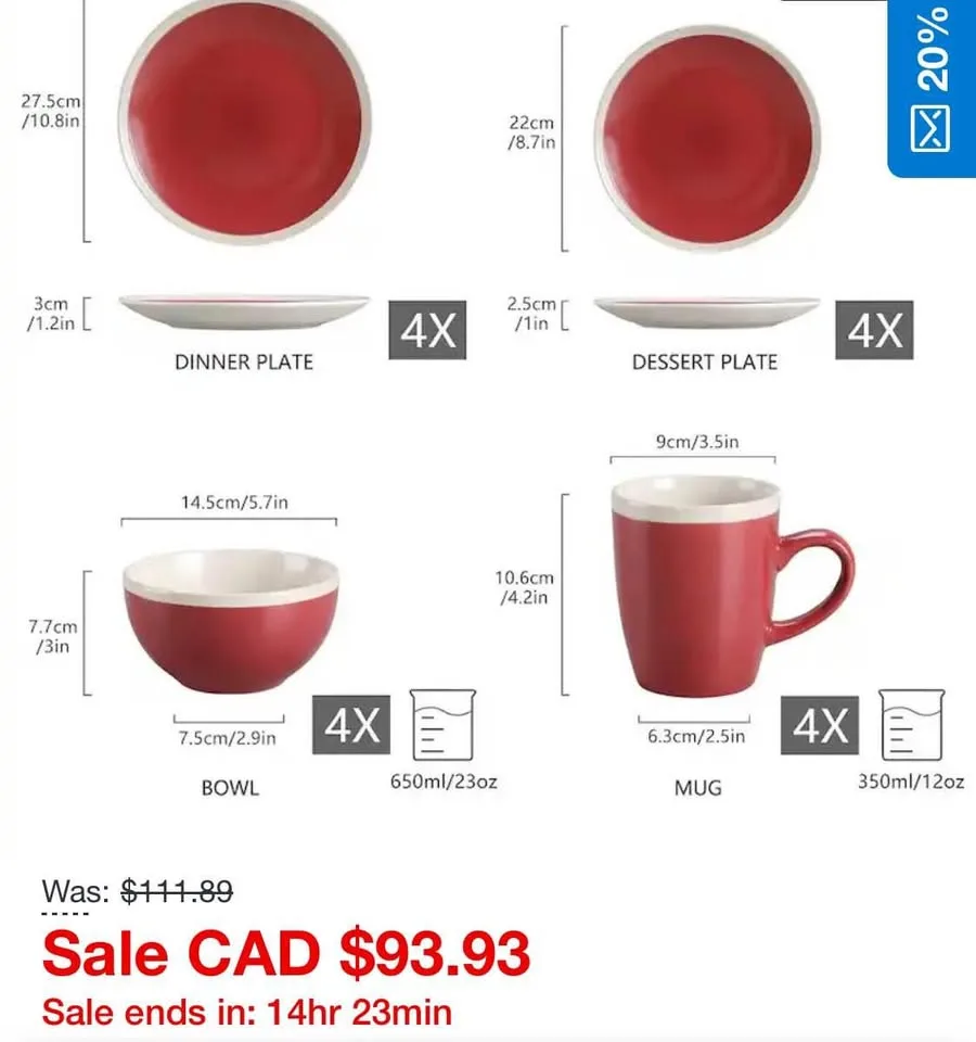 Vancasso 16 Piece Rustic Stoneware Dinner Set - Dark Brown image indicator(5)