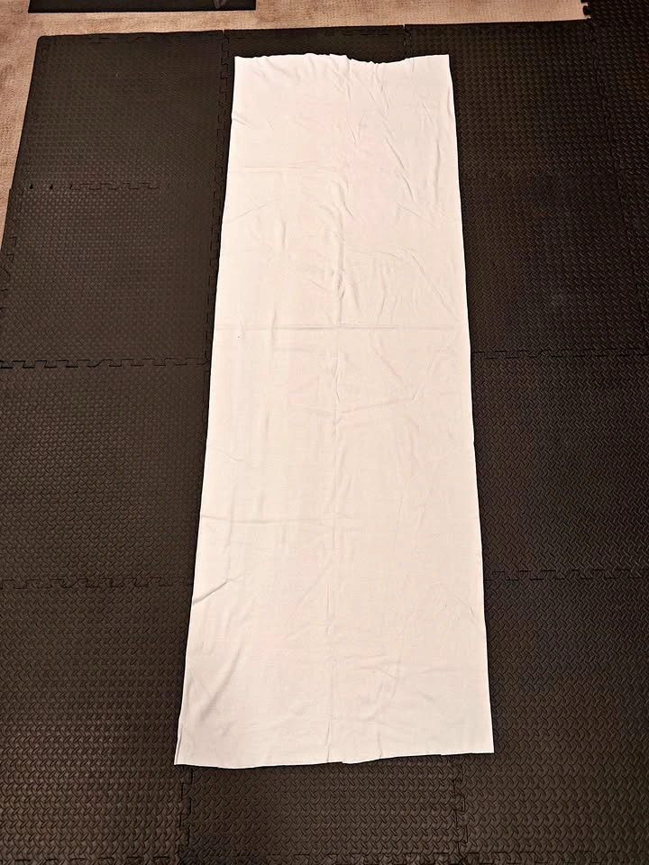 80" Off-White Ribbed Knit Tubing Fabric