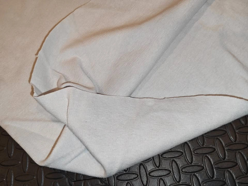 80" Off-White Ribbed Knit Tubing Fabric - photo 5