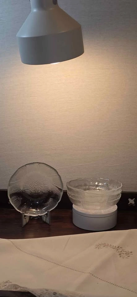 Vintage Textured Clear Glass Floral Bowls (Set of 5) - photo 2