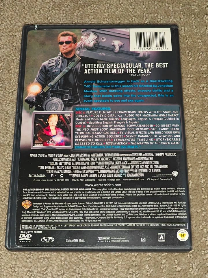 Terminator 3 Rise of the Machines - 2 DVD Movie - Schwarzenegger - photo 2