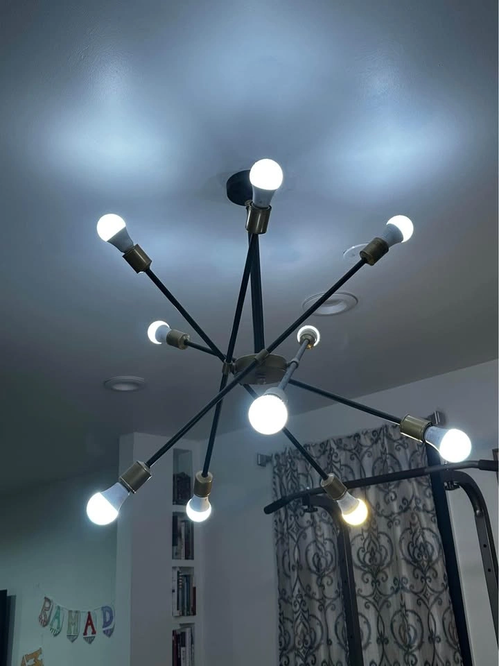 Black Modern Chandelier with 10 Smart Kasa Light Bulbs - photo 2