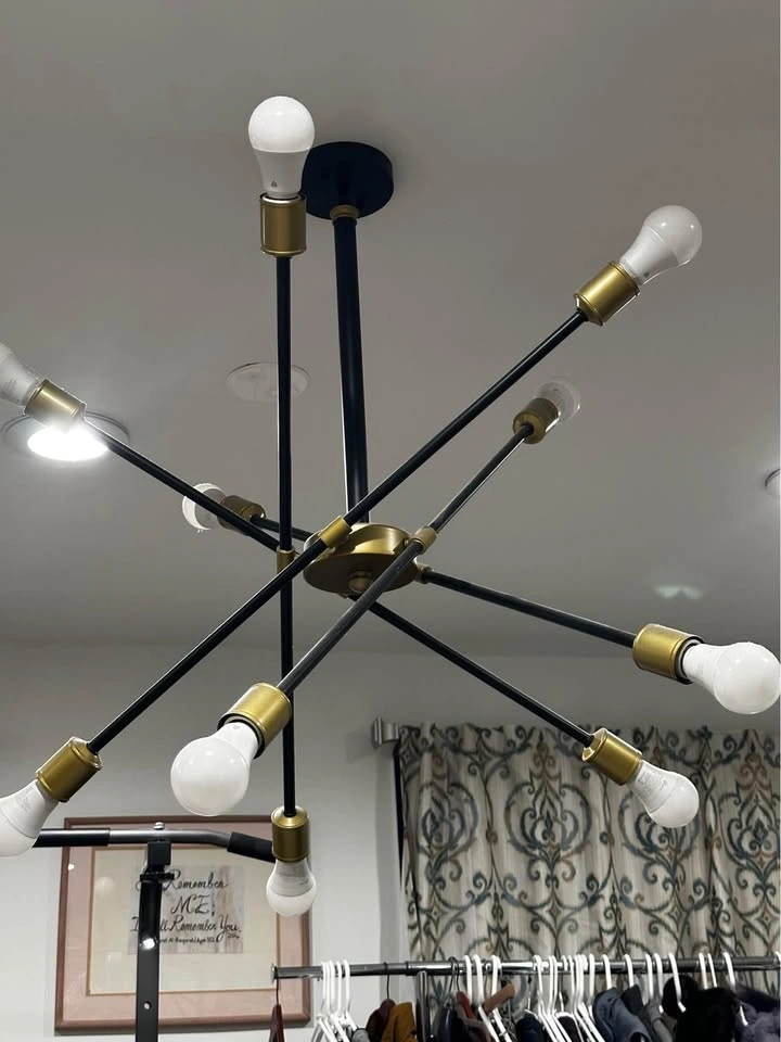 Black Modern Chandelier with 10 Smart Kasa Light Bulbs - photo 5