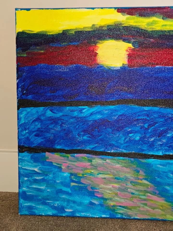 Custom Acrylic Painting on Canvas 16"x20" Wall Artwork - Sunrise - photo 2